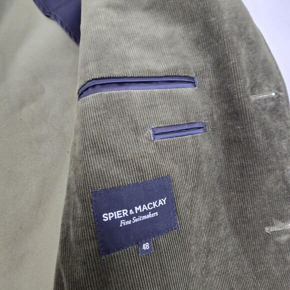 Spier & Mackay Sport Coat Mens 48 Olive Corduroy Pontoglio 1883 Unstructured - Picture 10 of 16